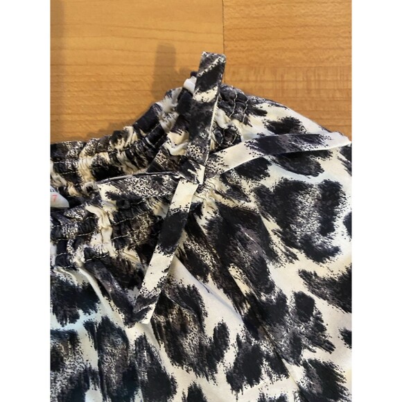 Crewcuts Girls Black White Leopard Print Popover Cotton Top Kids Size 7 - Picture 5 of 9